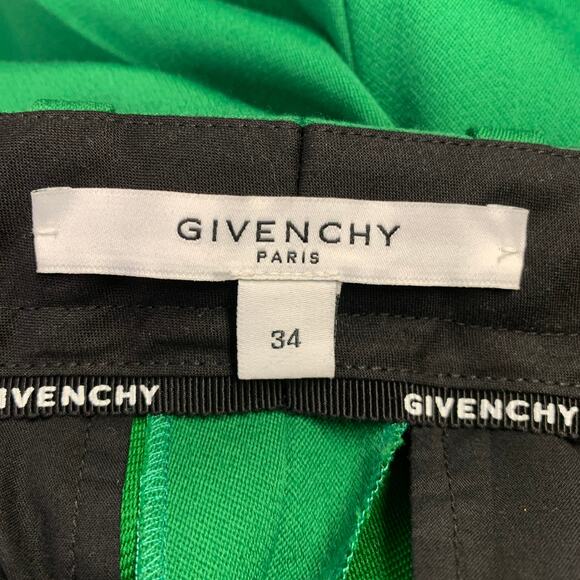 GIVENCHY Size 2 Green Polyester Wool Narrow Leg Dress Pants - Picture 3 of 5